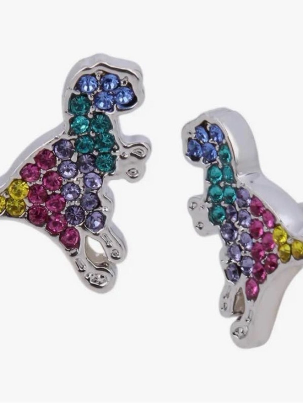 NWT Coach Pavé Rexy Swarovski Crystal Dinosaur Stud Earrings w/ pouch - Picture 5 of 5
